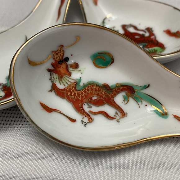Set of 6 vintage Dragon and Pearl soup spoons - Picture 8 of 16